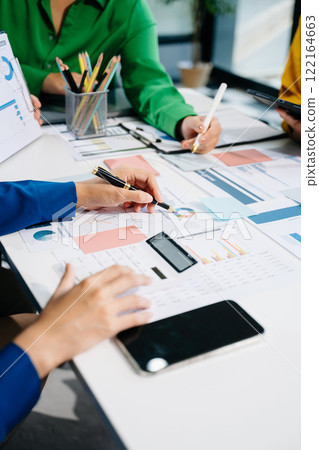Business team meeting present.professional investor working with Finance managers task. Business team meeting present.professional investor working with Finance managers task. 122164663