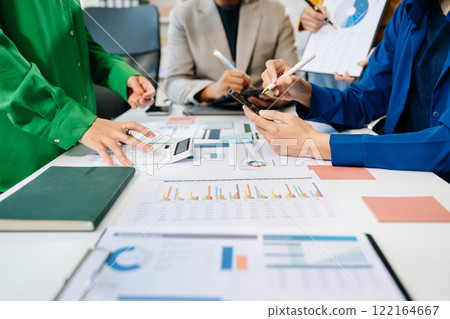 Business team meeting present.professional investor working with Finance managers task. Business team meeting present.professional investor working with Finance managers task. 122164667