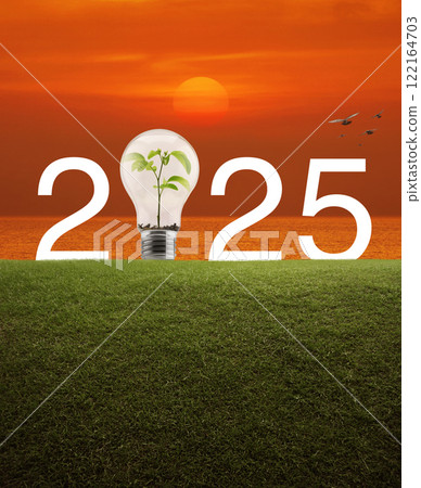 Happy new year 2025 ecological cover concept 122164703