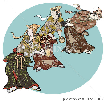 三個人在花下玩耍 122165012