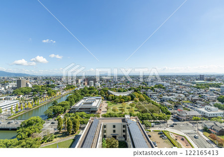 佐賀縣佐賀市從佐賀縣廳Ob望台向東看的佐賀市市容 佐賀縣佐賀市從佐賀縣廳Ob望台向東看的佐賀市市容 122165413