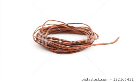 A carefully arranged bundle of brown wire is showcased in this image. It reflects creativity and functionality in design. Perfect for DIY projects and crafting. Generative AI 122165431