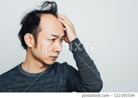 Men who are concerned about thinning hair at the hairline (AGA, male pattern baldness, premature baldness, M-shaped baldness, baldness, hair growth products) Men who are concerned about thinning hair at the hairline (AGA, male pattern baldness, premature baldness, M-shaped baldness, baldness, hair growth products) 122165584