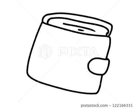 A simple folding wallet - Line drawing A simple folding wallet - Line drawing 122166331
