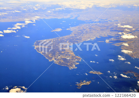 View of Chubu Centrair International Airport and the Chita Peninsula area (Aichi Prefecture) [2023.2] 122166420