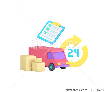 Express delivery moving always available service 3d icon realistic vector illustration 122167035