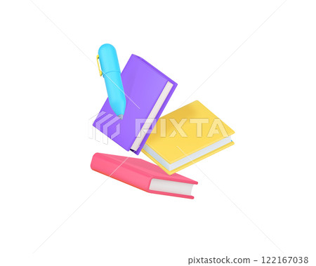 Paperwork planning productivity diary writing notes 3d icon realistic vector illustration 122167038