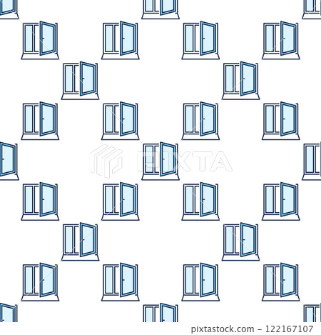Clear Window vector New Opportunities blue seamless pattern Clear Window vector New Opportunities blue seamless pattern 122167107