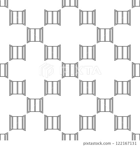 Opened Window vector outline seamless pattern 122167131