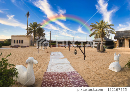 阿聯酋的沙漠綠洲景觀 122167555