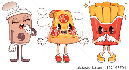 Fastfood cartoon character set Fastfood cartoon character set 122167704