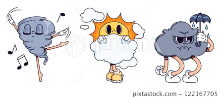 Weather character doodle collection 122167705
