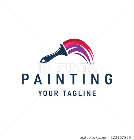 Creative Paint Brush Logo Design Unique and Colorful Paint Icon Symbol Creative Paint Brush Logo Design Unique and Colorful Paint Icon Symbol 122167859