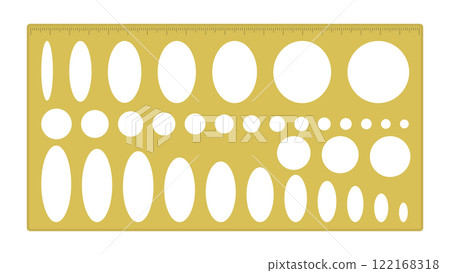 Illustration material of an oval ruler, one of the manga drawing materials 122168318