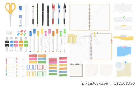 文具套組、普通筆記本、便條紙、筆、書寫用具 122168350