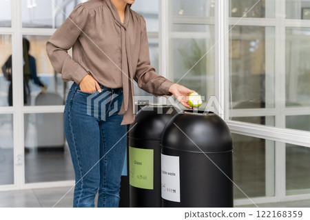 Close up picture of containers for waste sorting Close up picture of containers for waste sorting 122168359