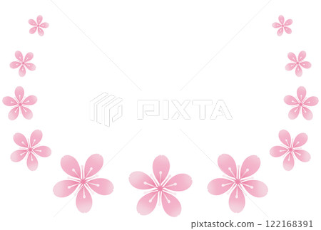 Bluish pink cherry blossom frame 122168391