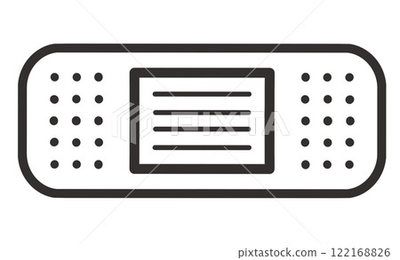 一個簡單的繃帶圖標,可用於傷口護理和急救。 一個簡單的繃帶圖標,可用於傷口護理和急救。 122168826