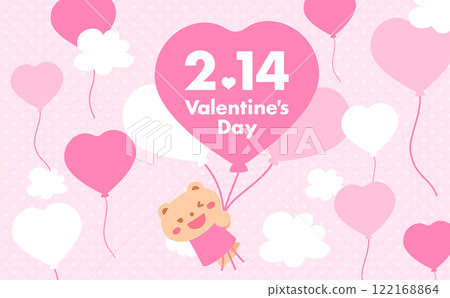 情人節背景有熊/動物心氣球/氣球_情人節活動、母親節等 122168864