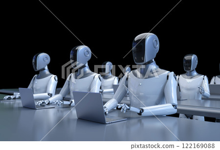 Automation worker concept with ai assistant robot working Automation worker concept with ai assistant robot working 122169088