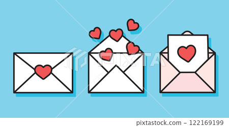 Envelope with a hearts inside vector illustration 122169199