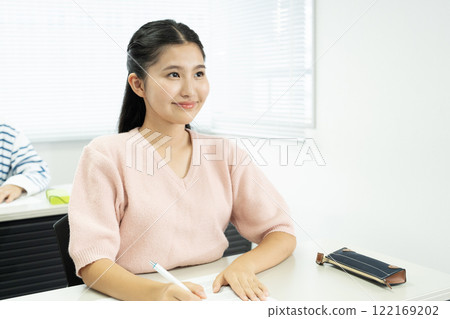 High school students at a cram school 122169202