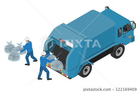 Isometric illustration: Garbage collector 122169409