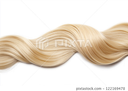 Close-up of sleek and smooth blonde hair showcasing natural gloss and texture. Beautiful healthy long blond hair lock, haircut, hairstyle. Dyed hair, coloring, hair extension, cure, treatment concept. Close-up of sleek and smooth blonde hair showcasing natural gloss and texture. Beautiful healthy long blond hair lock, haircut, hairstyle. Dyed hair, coloring, hair extension, cure, treatment concept. 122169478