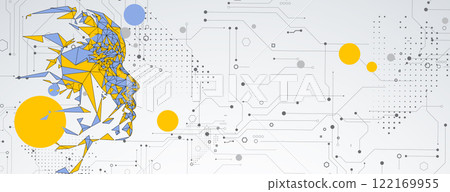 Human profile like an abstract artificial intelligence 122169955