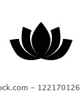 Lotus or harmony icon. Lily symbol. Flower sign. 122170126