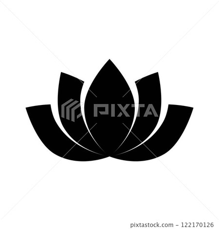 Lotus or harmony icon. Lily symbol. Flower sign. Lotus or harmony icon. Lily symbol. Flower sign. 122170126
