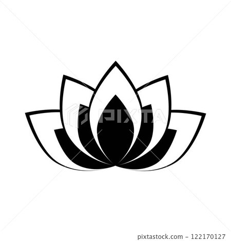 Lotus or harmony icon. Flower symbol. Lily sign. Lotus or harmony icon. Flower symbol. Lily sign. 122170127