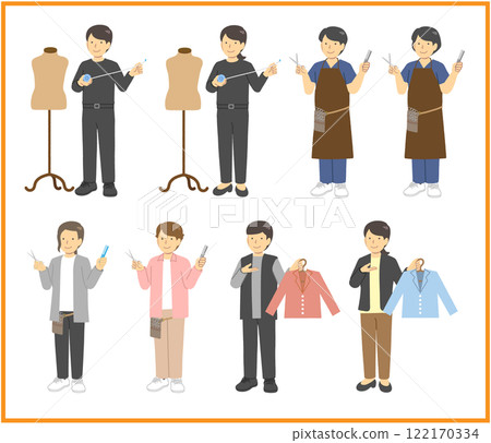 Occupations Multiple people illustration set 122170334