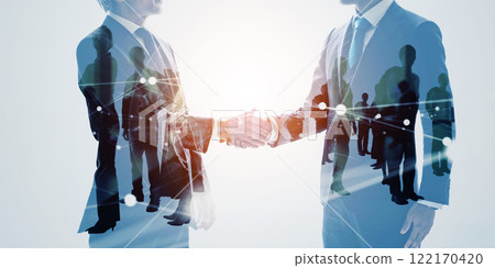 Business people shaking hands and human resources network 122170420