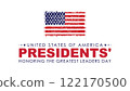 Happy Presidents Day card, Background, poster Vector illustration. 122170500