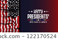 Happy Presidents Day card, Background, poster Vector illustration. 122170524