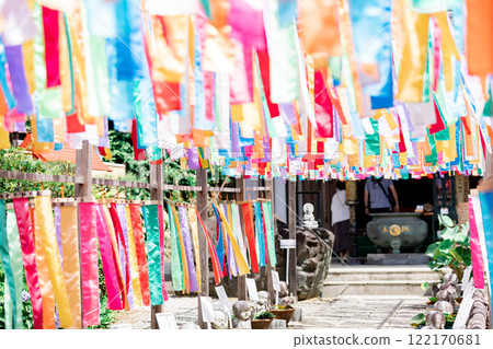 Colorful Tathagata flags at Koshoji Temple 122170681