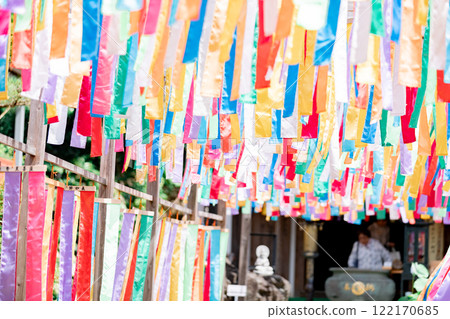吉祥寺色彩繽紛的如來旗幟 吉祥寺色彩繽紛的如來旗幟 122170685