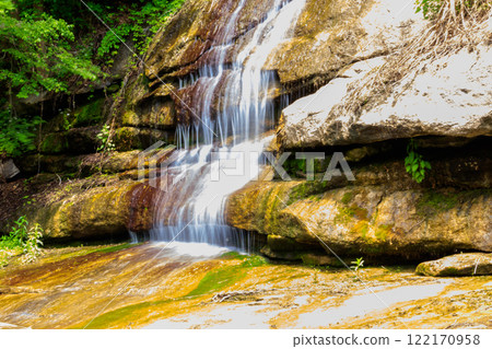 Beautiful waterfall in Sofiyivka park in Uman, Ukraine 122170958