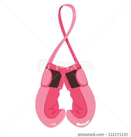 Boxing Gloves With Pink Ribbon Breast Cancer Vector Illustration Boxing Gloves With Pink Ribbon Breast Cancer Vector Illustration 122171135