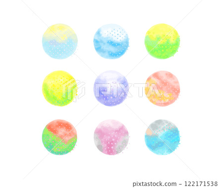 Feather-colored polka dots and hand-drawn dots 122171538