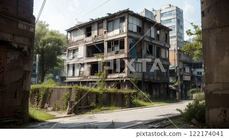 Abandoned house in the city Abandoned house in the city 122174041