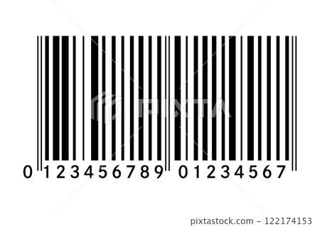 Barcode icon illustration material with numbers Barcode icon illustration material with numbers 122174153