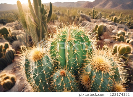 Natural succulent plants thriving in a desert environment.AI Generated 122174331