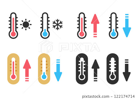 溫度計和濕度計的簡單圖示集 122174714