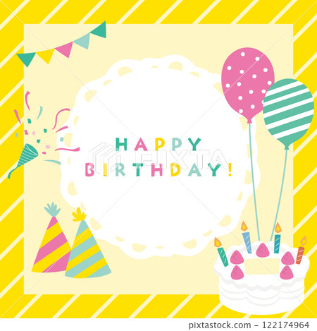 Colorful birthday message card 122174964
