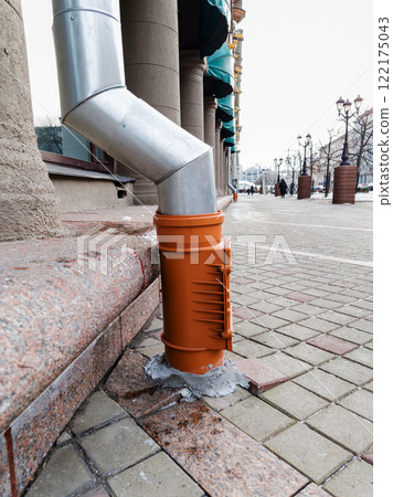 roof gutter and downpipe 122175043