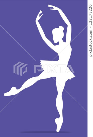 Vector people. Ballet dancers icon. White silhouette of a ballerina. A beautiful ballerina dances ballet. Vector illustration isolated Vector people. Ballet dancers icon. White silhouette of a ballerina. A beautiful ballerina dances ballet. Vector illustration isolated 122175220