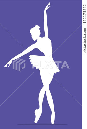 Vector people. Ballet dancers icon. White silhouette of a ballerina. A graceful ballerina dances classical ballet. Vector illustration isolated Vector people. Ballet dancers icon. White silhouette of a ballerina. A graceful ballerina dances classical ballet. Vector illustration isolated 122175222