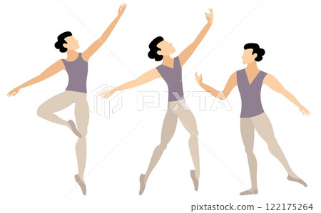 Vector people. Performance of ballet dancers. A man dances ballet. Vector illustration isolated Vector people. Performance of ballet dancers. A man dances ballet. Vector illustration isolated 122175264